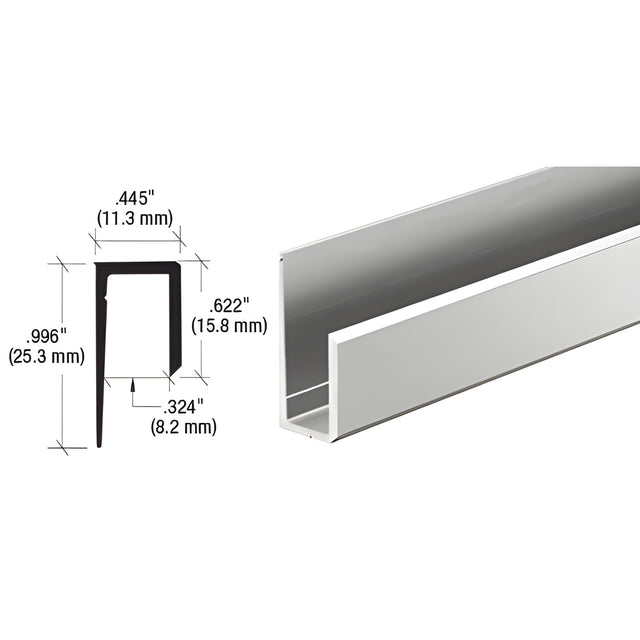 CRL Brite Anodized Canadian Style 1/4" Deep Nose "J" Channel