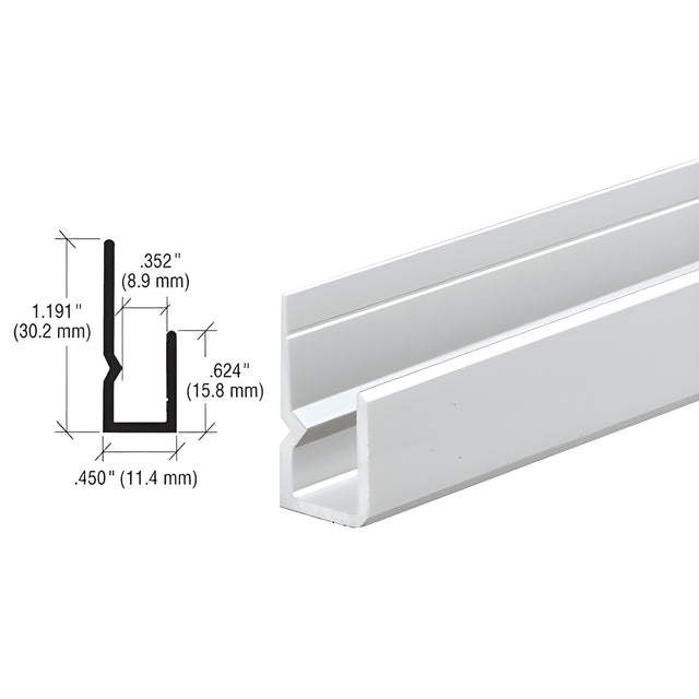 CRL Brite Anodized Deep Nose Heavy Indented Back Aluminum 1/4" J-Channel