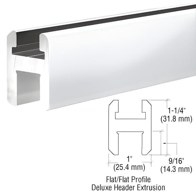 CRL Brite Anodized Flat/Flat Profile Deluxe Shower Door Header Kit - 95"