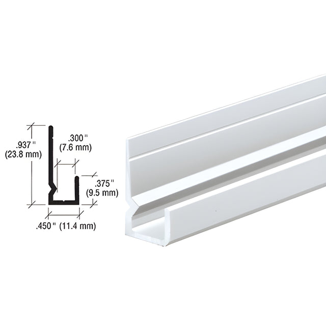 CRL Brite Anodized Standard Heavy Indented Back Aluminum 1/4" J-Channel