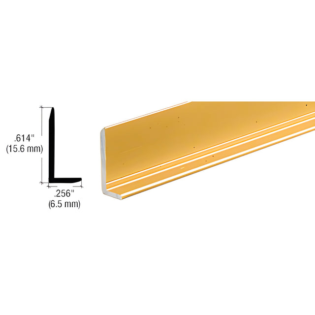 CRL Brite Gold Anodized 1/4" Aluminum L-Bar Extrusion