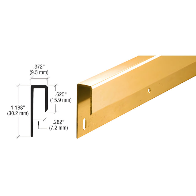 CRL Brite Gold Anodized 1/4" Deep Nose Aluminum "J" Channel