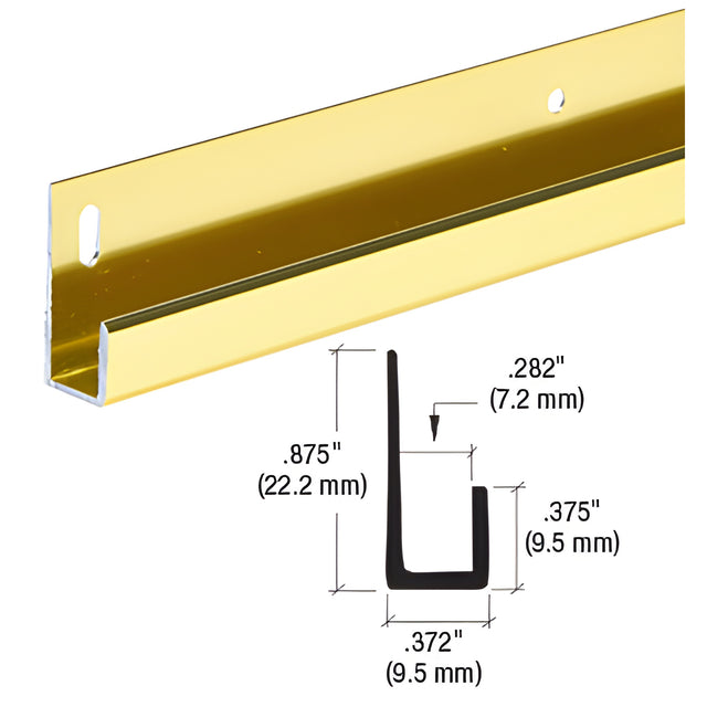 CRL Brite Gold Anodized 1/4" Standard Aluminum J-Channel