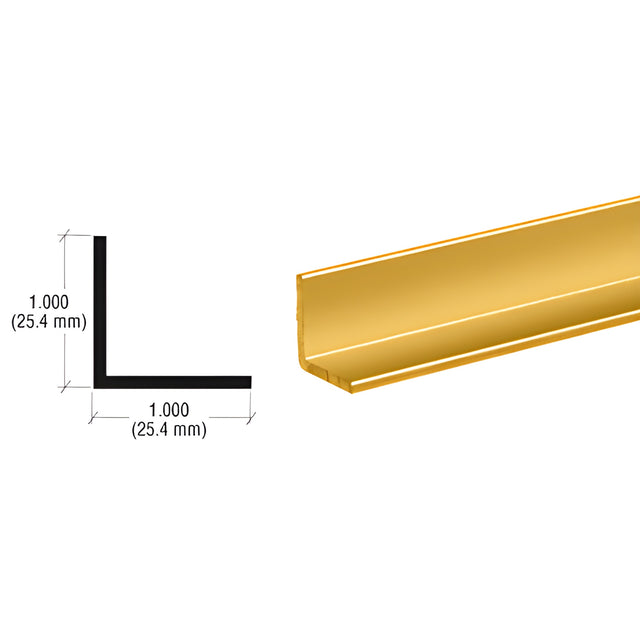 CRL Brite Gold Anodized 1" Aluminum Angle Extrusion