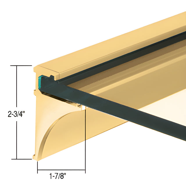 CRL Brite Gold Anodized 24" Aluminum Shelf Kit for 3/8" Glass