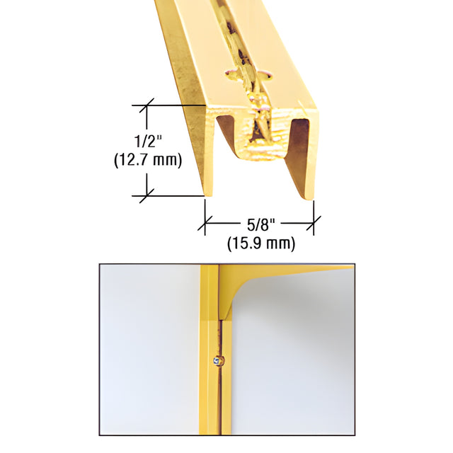 CRL Brite Gold Anodized 72" Aluminum Wall Standard
