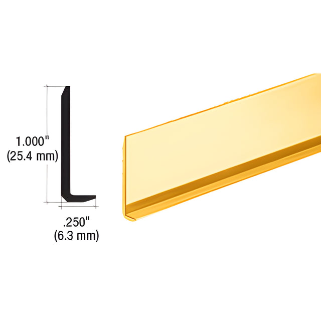 CRL Brite Gold Anodized Aluminum 1/4" L-Bar Extrusion