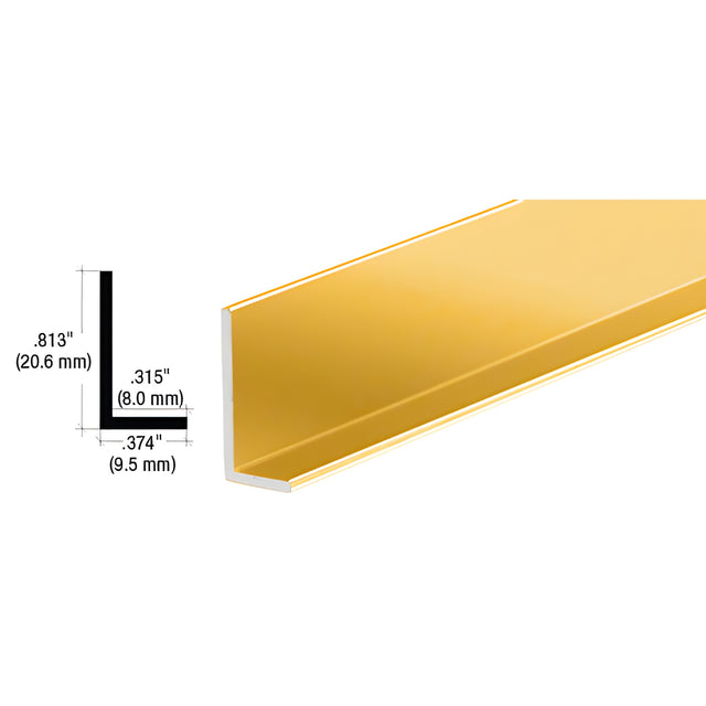 CRL Brite Gold Anodized Aluminum 3/8" L-Bar Extrusion