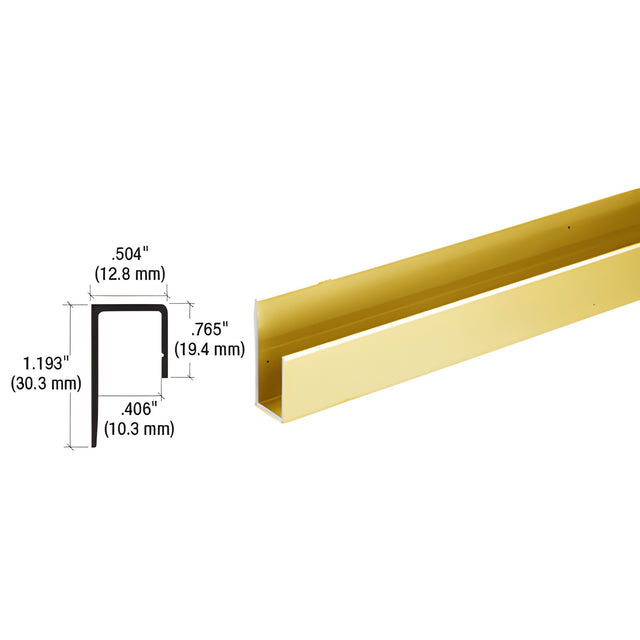 CRL Brite Gold Anodized Aluminum Deep Nose 3/8" J-Channel