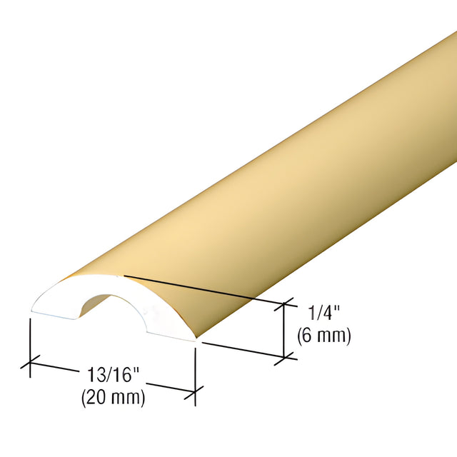 CRL Brite Gold Anodized Frameless Shower Door Half-Round Threshold