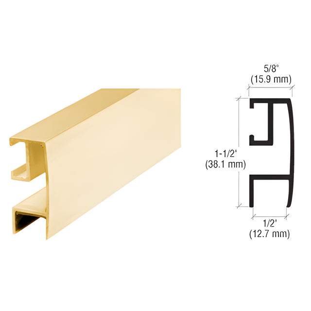 CRL Brite Gold Anodized Rectangular Mirror Frame Extrusion