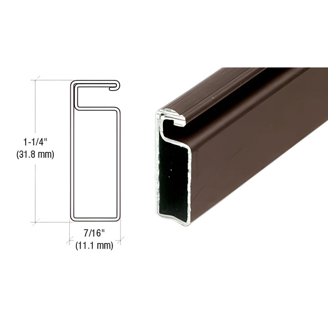CRL Bronze 1-1/4" x 7/16" Roll Formed Aluminum Screen Frame - 144"