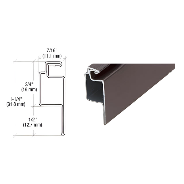 CRL Bronze 1/2" Roll Formed Aluminum Lip Screen Frame - 144"