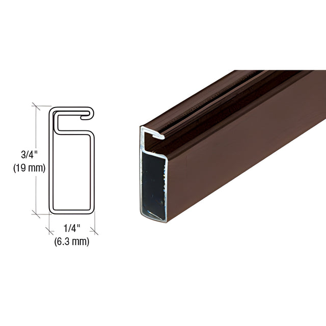 CRL Bronze 3/4" x 1/4" Roll Formed Aluminum Screen Frame - 144"