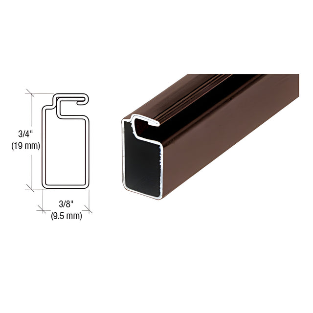 CRL Bronze 3/4" x 3/8" Roll Formed Aluminum Screen Frame - 144"