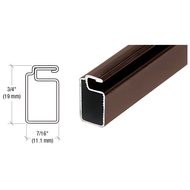 CRL Bronze 3/4" x 7/16" Roll Formed Aluminum Screen Frame - 144"