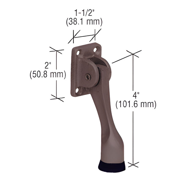 CRL Bronze 4" Door Mounted Heavy-Duty Kick-Down Door Holder