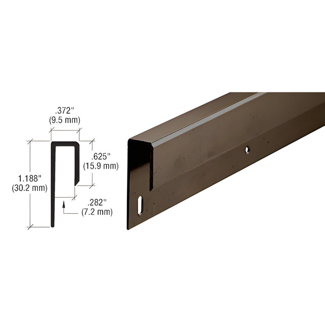 CRL Bronze Anodized 1/4" Deep Nose Aluminum J-Channel
