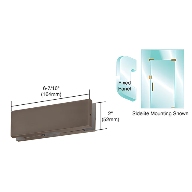 CRL Bronze Anodized EUR Series Sidelite or Glass Door Mounted Keeper