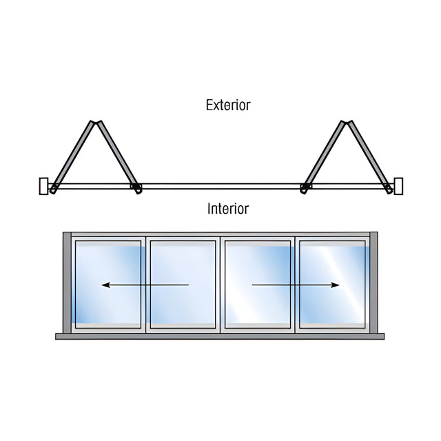 CRL Bronze Anodized Palisades S90 2+2 Bi-Fold Bi-Part Exterior Swing with Raised Sill