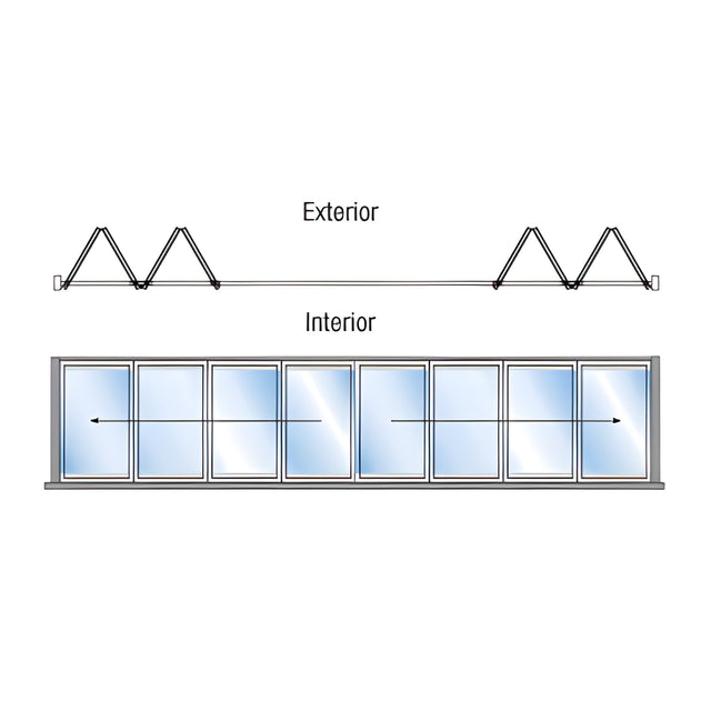 CRL Bronze Anodized S55 Monterey 4+4 Bi-Fold Bi-Part Exterior Swing with Flush Sill