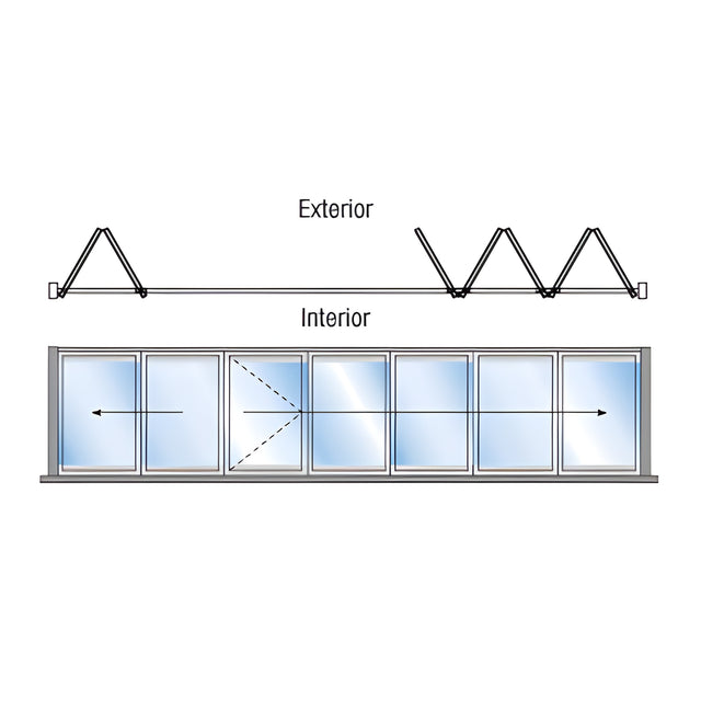 CRL Bronze Anodized S80 Monterey Thermally Broken 2+5 Bi-Fold Bi-Part Exterior Swing with Raised Sill