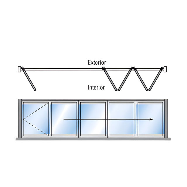 CRL Bronze Anodized S80R Monterey Thermally Broken Bi-Fold and Pivot 1+4 Right Hand Interior Swing with Raised Sill