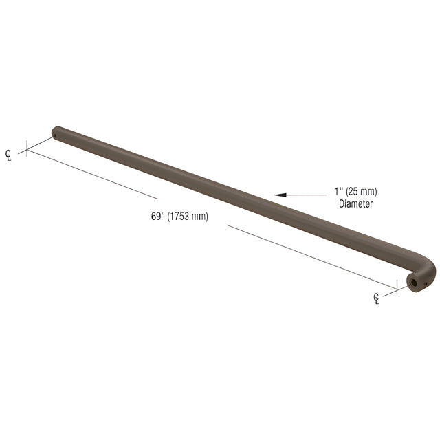 CRL Bronze Astral Push Bar for 72" Door
