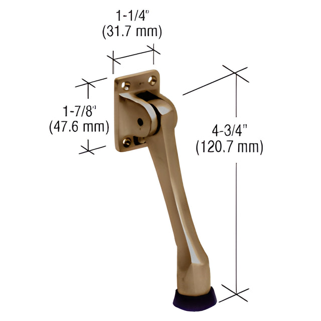 CRL Bronze Door Mounted 4-1/2" Heavy-Duty Stop and Holder