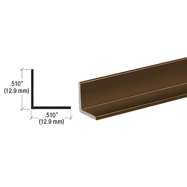 CRL Bronze Electro-Static Paint Finish 1/2" Aluminum Angle Extrusion
