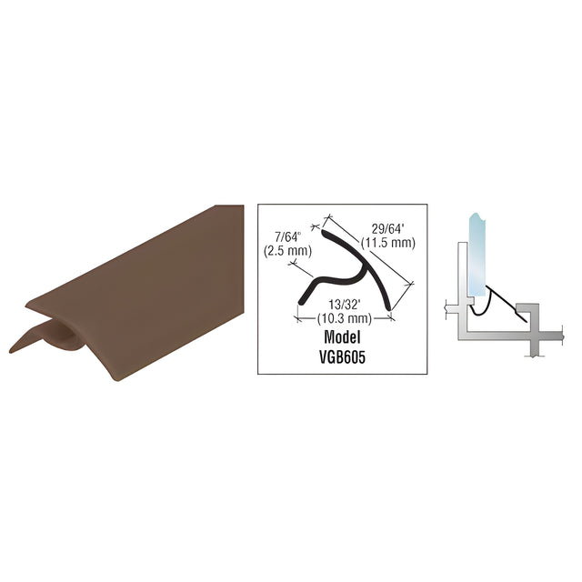 CRL Bronze Snap-In Vinyl Glazing Bead
