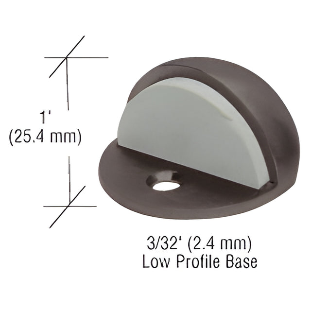 CRL Bronze Zinc Diecast Floor Mounted Low Profile 3/32" Base Dome Stop