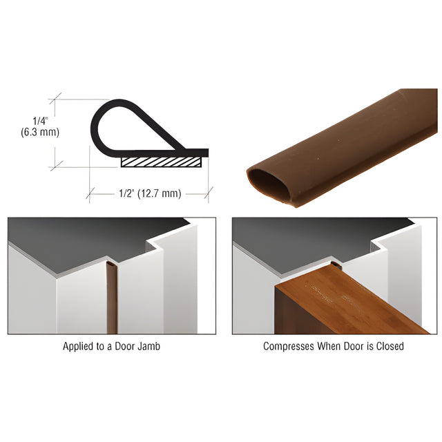CRL Brown Self-Adhesive Weatherstrip - 100' Roll