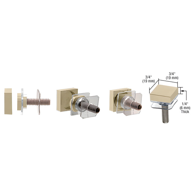 CRL Brushed Bronze SQ Washer/Stud Replacement Set