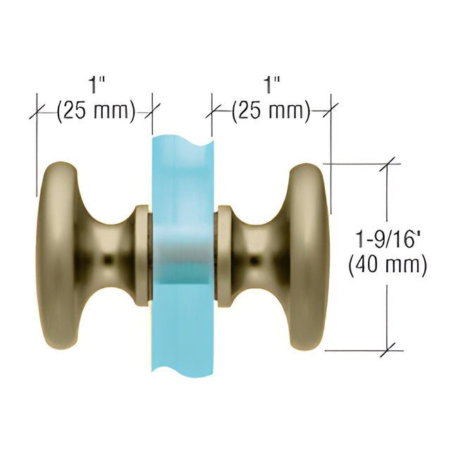 CRL Brushed Bronze Traditional Style Back-to-Back Shower Door Knobs