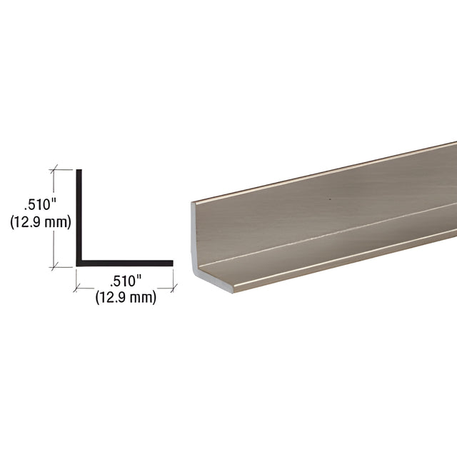 CRL Brushed Nickel 1/2" Aluminum Angle Extrusion