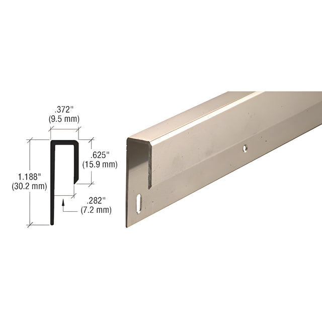 CRL Brushed Nickel 1/4" Deep Nose Aluminum J-Channel