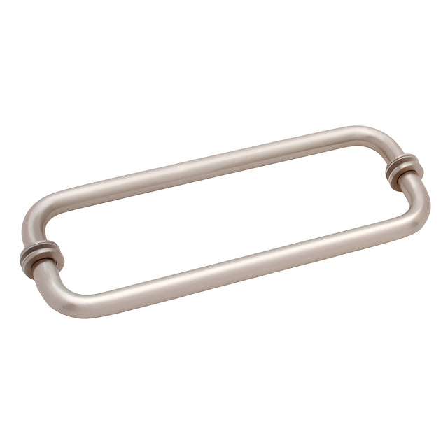 CRL Brushed Nickel 12" BM Series Back-to-Back Tubular Towel Bars With Metal Washers