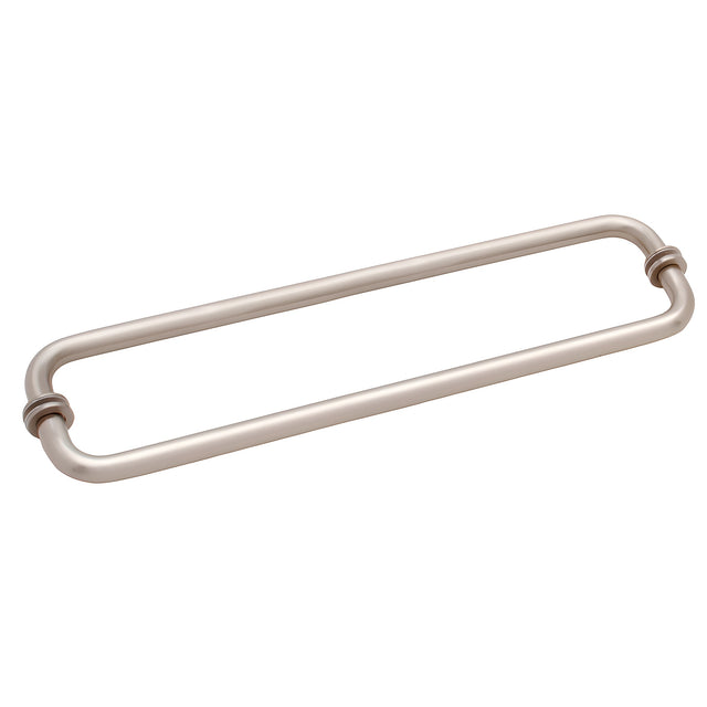 CRL Brushed Nickel 18" BM Series Back-to-Back Tubular Towel Bars with Metal Washers