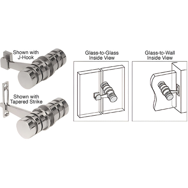CRL Brushed Nickel 180 Degree Knob Latch