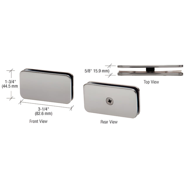 CRL Brushed Nickel 180 Degree Traditional Style Glass Clamp