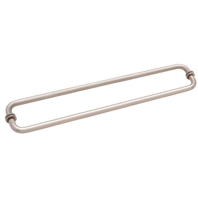 CRL Brushed Nickel 24" BM Series Back-to-Back Tubular Towel Bars With Metal Washers