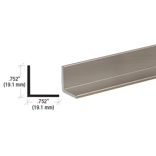 CRL Brushed Nickel 3/4" Aluminum Angle Extrusion