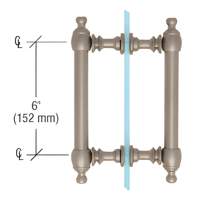 CRL Brushed Nickel 6" Colonial Style Back-to-Back Pull Handles