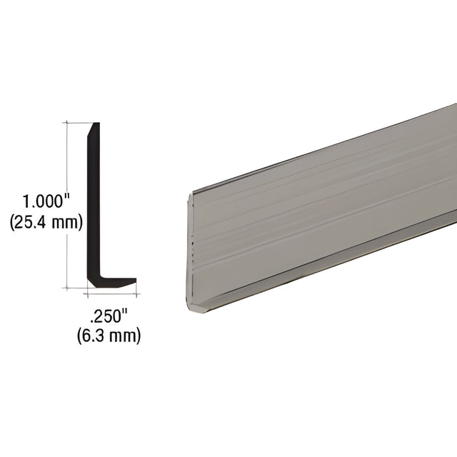 CRL Brushed Nickel Aluminum 1/4" L-Bar Extrusion