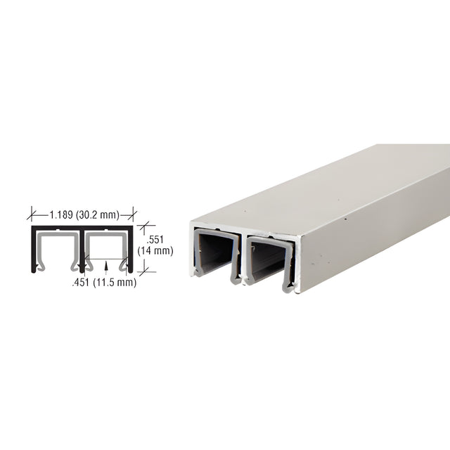 CRL Brushed Nickel Aluminum Plastic Lined Double Upper Channel