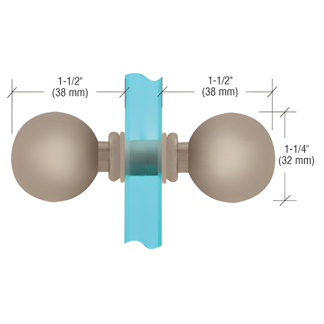 CRL Brushed Nickel Ball Style Back-to-Back Knobs