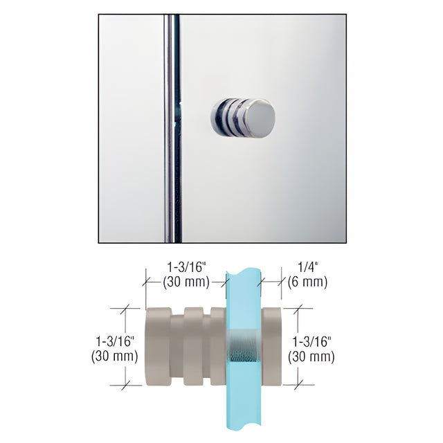 CRL Brushed Nickel Contemporary Style Single-Sided Shower Door Knob