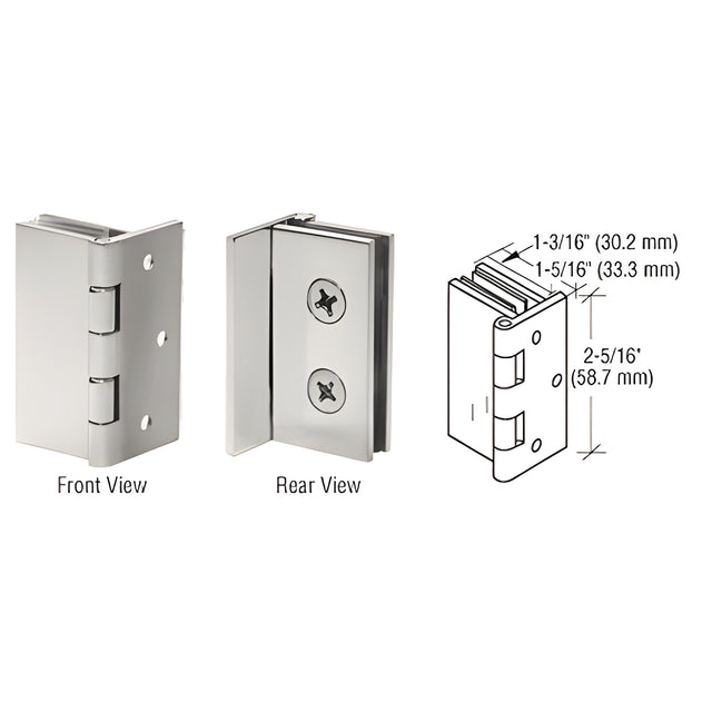 CRL Brushed Nickel Double Wall-to-Glass Hinges