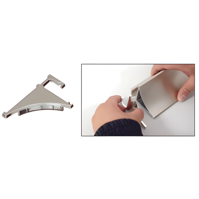 CRL Brushed Nickel End Cap for 1/4" Aluminum Shelving Extrusion